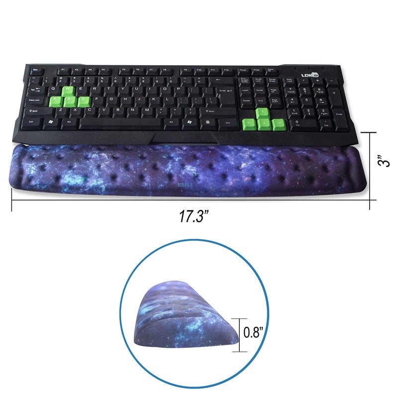 BRILA Memory Foam Mouse & Keyboard Wrist Rest Support Pad Cushion Set for Computer, Laptop, Office Work, PC Gaming - Massage Holes Design - Easy Typing Wrist Pain Relief (Nebula) - Image 3